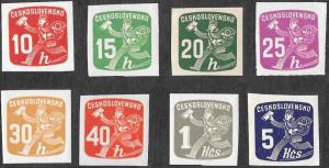 Czech SC P28-P33,P35-P36 - Newspaper Deliver Boy - Imperforate - MLH - 1945