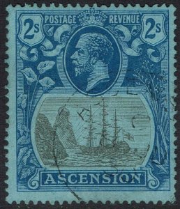 ASCENSION 1924 KGV SHIP 2/- USED