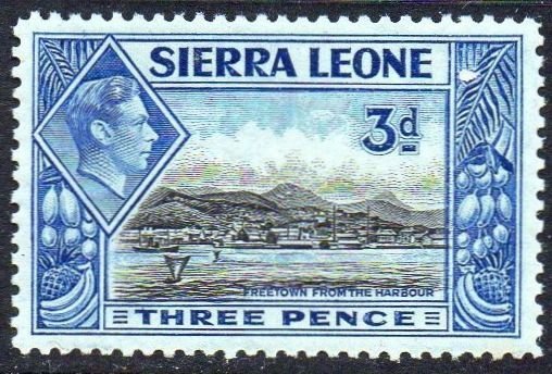 Sierra Leone 1938 3d black and ultramarine MH