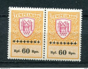 Estonia Germany Occ WW2 Revenue Ovpt with Rpf on 60 s No301 Pair MNH 11775