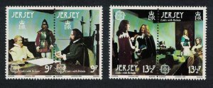 Jersey Europa CEPT 1980 Personalities inks with Britain 2 pairs 1980 MNH