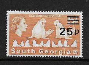 SOUTH GEORGIA, 29, MNH, SURCHD, ELEPHANT FUR SEAL