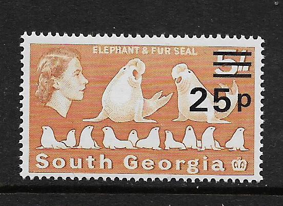 SOUTH GEORGIA, 29, MNH, SURCHD, ELEPHANT FUR SEAL