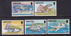 Gibraltar 369-373 Airplanes MNH VF