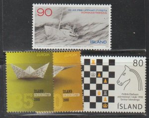 Iceland SC 1145-6, 1149, 1150 Mint, Never Hinged