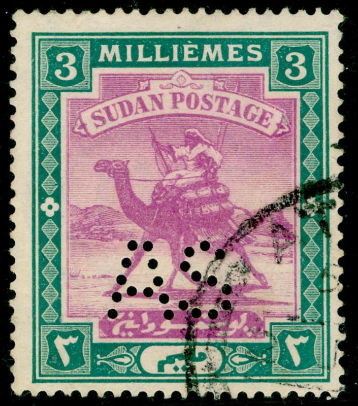 SUDAN SGA19, 3m mauve & green, FINE USED.