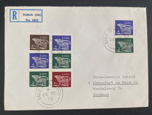 1973 Dublin Ireland Registered Cover To Frankfurt Germany