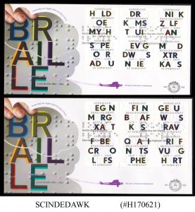 NETHERLANDS - 2009 LOUIS BRAILLE EDUCATOR OF THE BLIND - SET OF 2 FDC