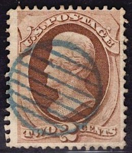 H GRILL US Stamp #135 USED SCV $75. Fantastic Cancel.