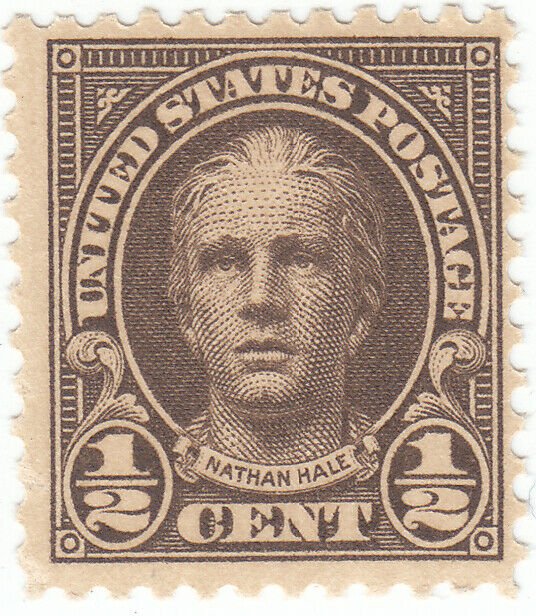 Scott# 551 - 1/2 C Olive Brown - Nathan Hale - MNH