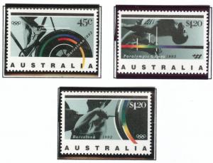 AUSTRALIA Scott 1268-1270 MNH** Olympic set 1992