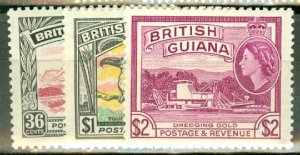 JS: British Guiana 253-267 mint CV $124; scan shows only a few