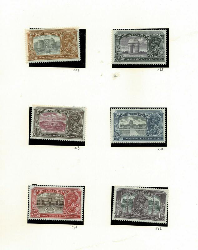 India 1931 King George new delhi  Set Mint SG226-231  