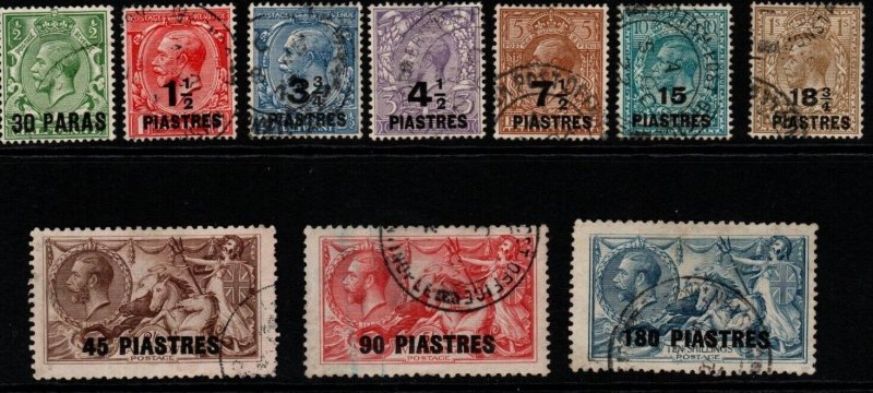 BRITISH LEVANT SG41/50 1921 DEFINITIVE SET FINE USED 