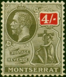 Montserrat 1922 4s Black & Scarlet SG82 Fine & Fresh LMM