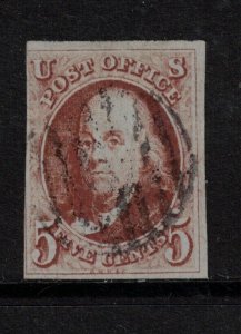 USA #1b Used fine - Very Fine Orange Brown With Lovely Fresh Color