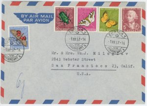 Switzerland B267-71 used airmail cover to USA (2206 313)