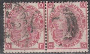 Great Britain  #49 Plate 5 F-VF Used Pair CV $125.00 (A2664)