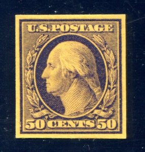 US SCOTT #341TC1af Trial Color Large Die Proof Dark Violet On Yellow