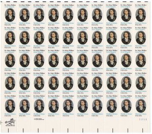 Scott #2013 Dr. Mary Walker Sheet of 50 Stamps - MNH P#11111 LR