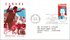 Canada 1970 FDC - Louis Riel - Ottawa, Ont - J3982