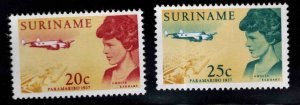 Suriname Scott 345-346 MNH** Amelia Earhart stamp set