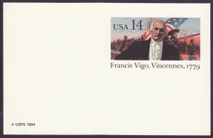 UX111 Francis Vigo mint postal card