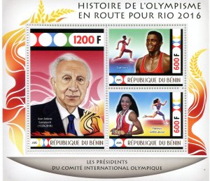 Benin 2015 OLYMPIC HISTORY Carl Lewis Sheet Perforated Mint (NH)