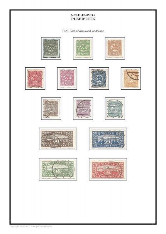 Schleswig Plebiscite 1920 PDF (DIGITAL)  STAMP ALBUM PAGES 