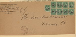 Philippines  Official registered cover front with old original Coughlan Lotting card; ECV $50., Tear in top middle.