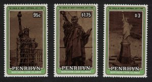 Penrhyn Centenary of Statue of Liberty 3v 1986 MNH SG#397-399