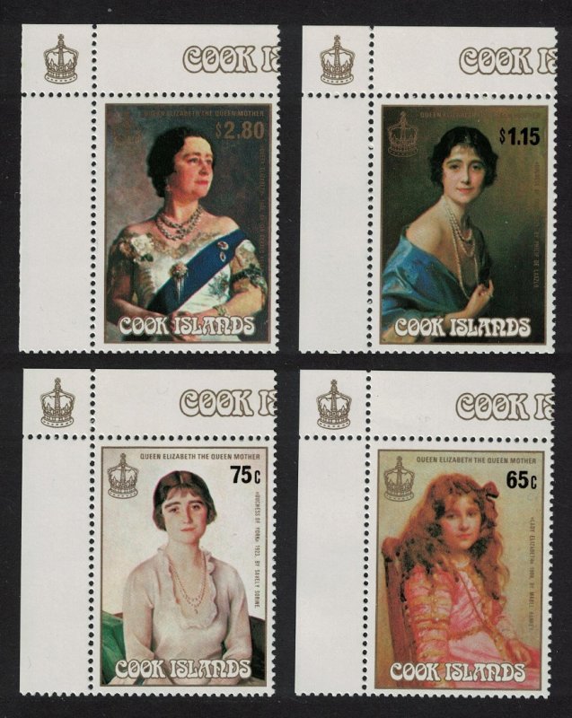 Cook Is. Life and Times of The Queen Mother Corners 1985 MNH SG#1035-1038