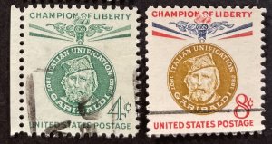US #1168-1169 Used F/VF 4c/8c Champion of Liberty: Garibaldi 1960 [B44.8.4]