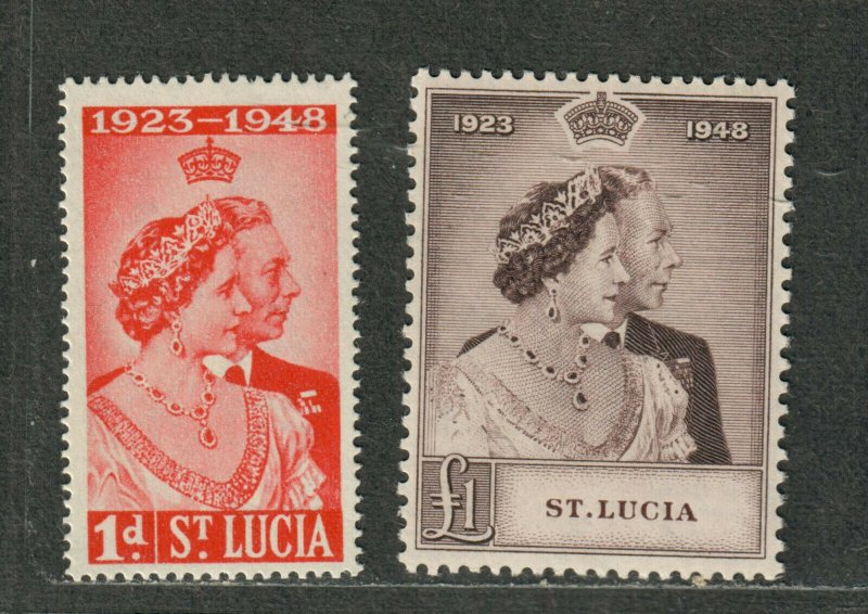 St. Lucia Sc#129+130 M/NH/VF, Silver Wedding, Cv. $22.25