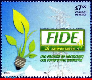 2729 MEXICO 2010 FIDE, 20TH ANNIV., ENERGY, ELECTRICITY, SCIENCE, MNH