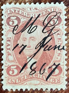 US Used #R27c Single Revenue Inland Exchange Date Cancel George Washington L37