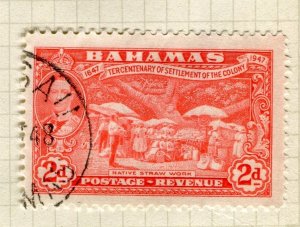 BAHAMAS; 1938 early GVI pictorial issue fine used 2d. value