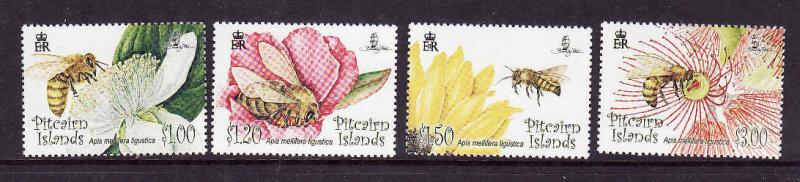 Pitcairn Is.-Sc#670-3-unused NH  set-Insects-Bees & Flowers-2008-