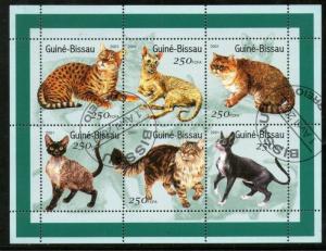 Guine Bissau 2001 Breeds of Cats Pet Animal M/s Sheetlet Cancelled