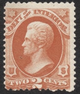 USA #O16 Andrew Jackson Department of Interior 2c Official Stamp 1873 Mint OG