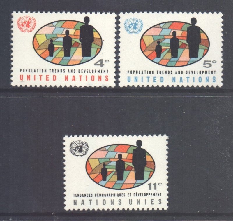 United Nations Scott 151/153 - SG151/153, 1965 Population Trends Set MNH**