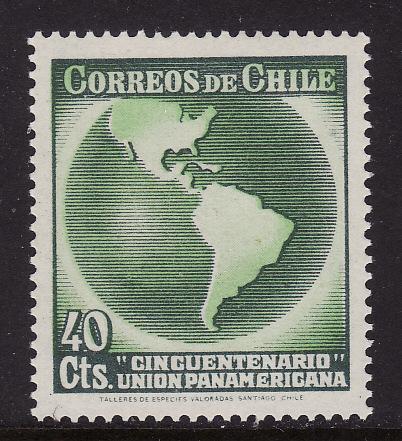 Chile #210 F-VF Mint NH ** Map of the Americas