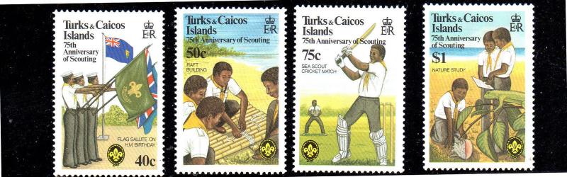 TURKS & CAICOS ISLANDS #512-515  1982  SCOUTING YEAR     MINT VF NH