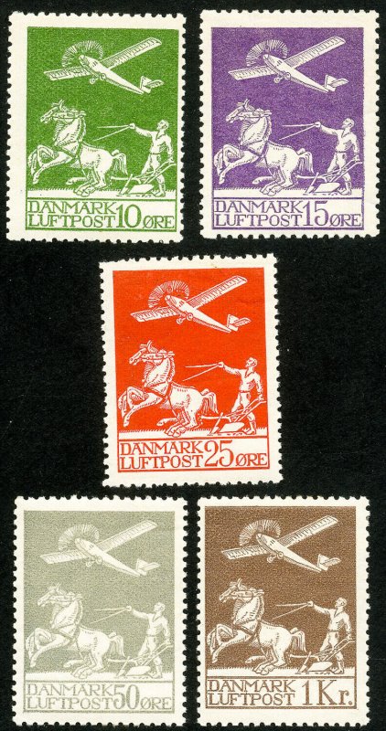 Denmark Stamps # C1-5 MLH XF Scott Value $375.00