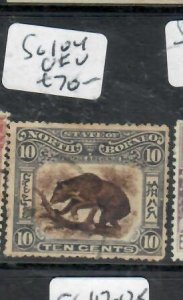 NORTH BORNEO 10C BEAR   SG 104    VFU     P0507B  H