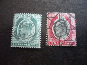 Stamps - Malta - Scott# 21-22 - Used Part Set of 2 Stamps