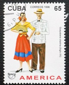 CUBA Sc# 3771  UPAEP America COSTUMES apparel 65c  1996  used cto