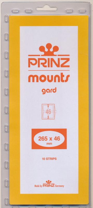 Prinz Scott Stamp Mount 46/265 mm - BLACK - Pack of 10 (46x265 46mm)  STRIP 1036