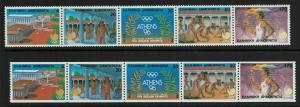 Greece 1988 Athens Olympics Strips of 5 Mint Never Hinged - S8247