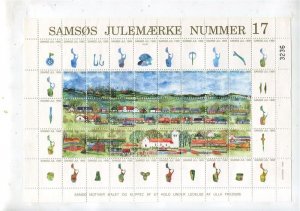 DENMARK; 1995 Christmas Stamps Complete MINT MNH Unmounted SHEET